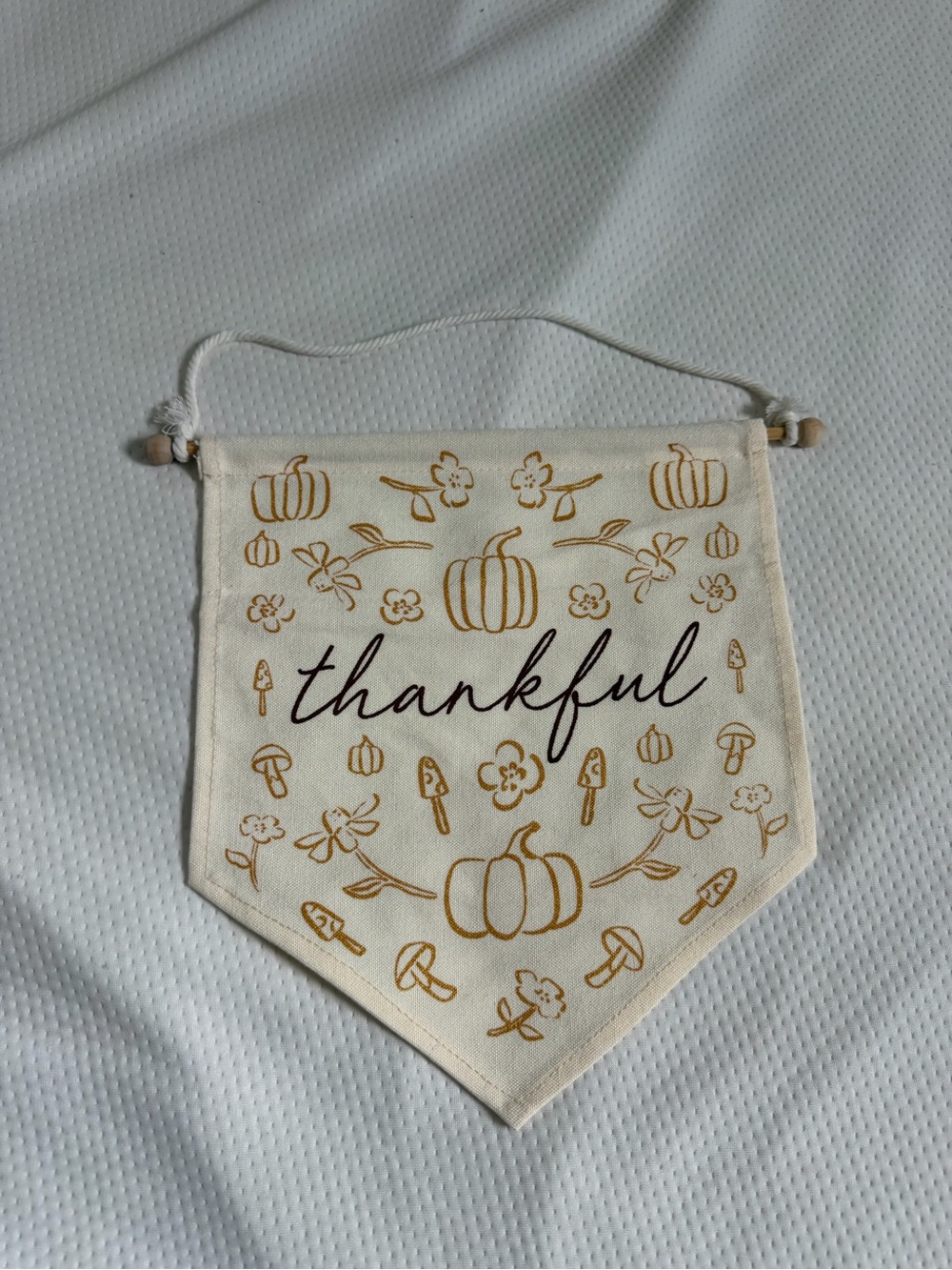 Target Thankful Wall Banner in Cream and Gold